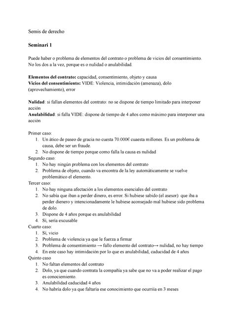 Semi 1 Y 2 De Derecho Semis De Derecho Seminari 1 Puede Haber O