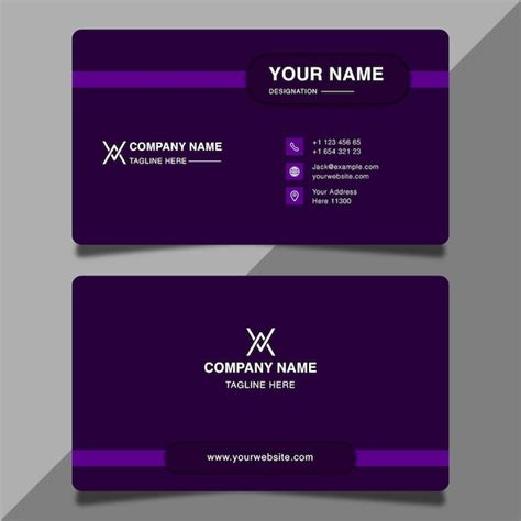 Premium Vector Modern Purple Business Card Design Template Professional