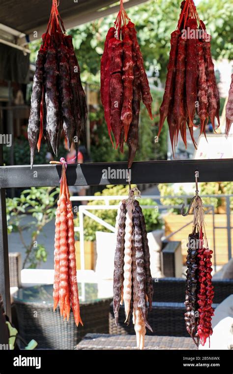 Traditional Sausage Shaped Candies With Walnut In It Stock Photo Alamy