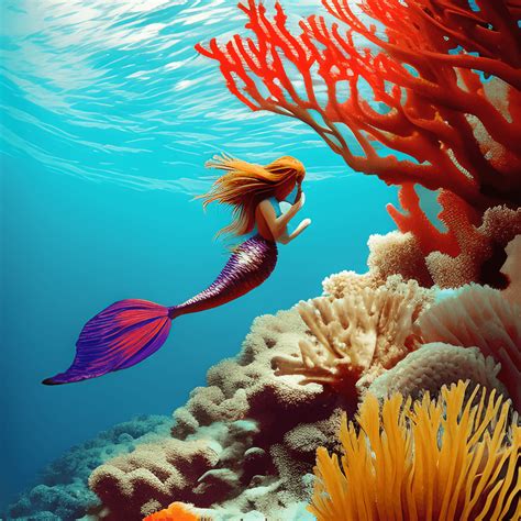 El arrecife de coral se eleva desde el fondo del océano · Creative Fabrica