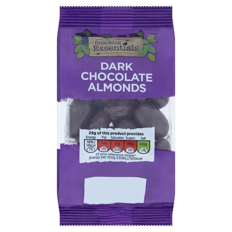 Snacking Essentials Dark Chocolate Almonds 100g | Dried Fruit, Nuts