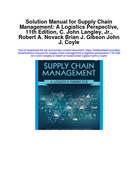 Instant Download Solution Manual For Supply Chain Management A