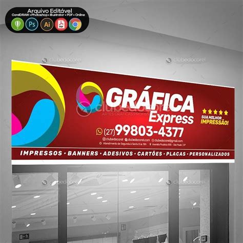 Gr Fica Placa Fachada Clube Do Corel Como Fazer Logotipo