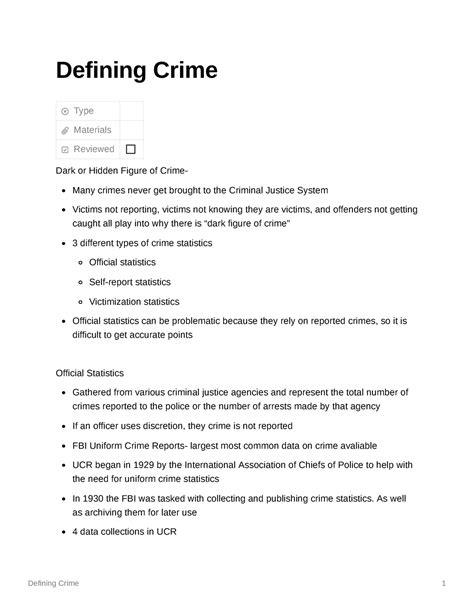 Defining Crime Notes Taken In Professor Pickering S Class Crim