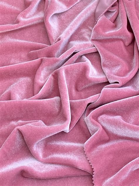 Dusty Pink Stretch Velvet Dusty Rose Spandex Velvet Pink Velvet By