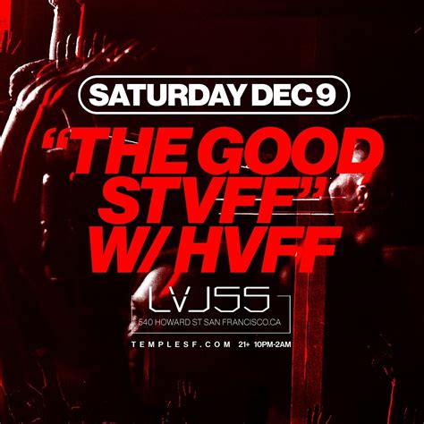 The Good Stvff LVL 55 Tickets At Temple Nightclub In SF By Temple