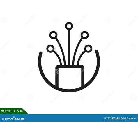 Fibra óptica Icono Vector Logo Diseño Plantilla Ilustración del Vector