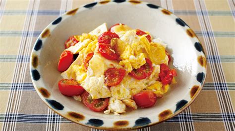 豆腐とミニトマトの卵炒め レシピ 小田 真規子さん｜【みんなのきょうの料理】おいしいレシピや献立を探そう