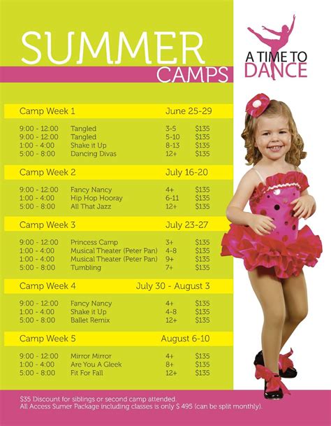 Summer Camp Flyer Page 1 Dance Camp Summer Dance Camps Dance Instruction