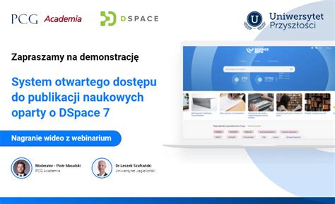 Nagranie Wideo Z Webinarium Poznaj Modu Repozytorium Naukowe Dspace