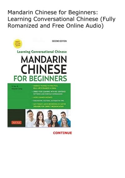 Epub Mandarin Chinese For Beginners Learning Conversational Chinese