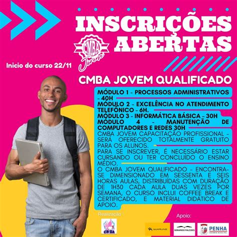 Cmba De Penha Abre Inscri Es Para Curso Profissionalizante De Jovem