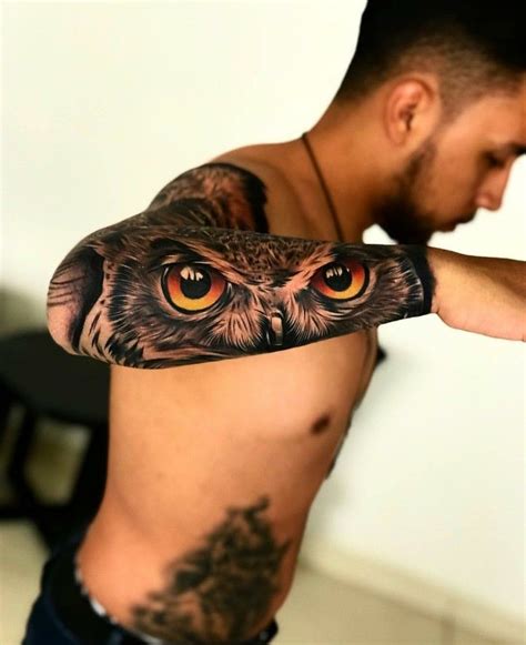 Owl Forearm Tattoo Owl Eye Tattoo Owl Tattoo Sleeve Best Sleeve