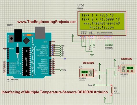 Interfacing of Multiple DS18B20 Arduino - The Engineering Projects