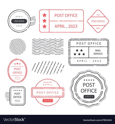 Flat design mail stamp set Royalty Free Vector Image