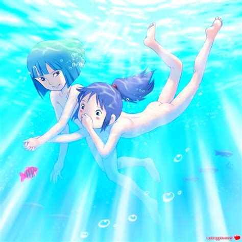 Haku Ogino Chihiro Sen To Chihiro No Kamikakushi Studio Ghibli 1boy 1girl Ass Blue Hair