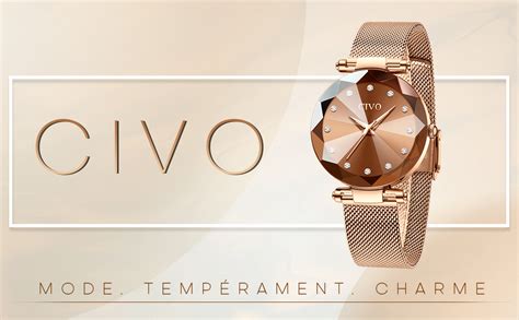 Civo Montre Femme Set Acier Inoxydable Montres Bracelet Pour Femme Or