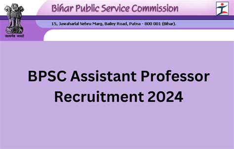 Bpsc Assistant Professor Recruitment Apply Online For Vacancies