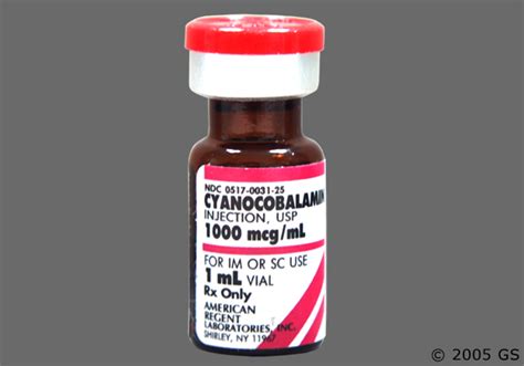 Vitamin B12 Cyanocobalamin 1 000mcg 25x1ml Vials 123588