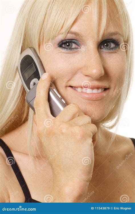 Smiling Blonde On Cell Phone Stock Image Image Of Businessperson Phone 11543879