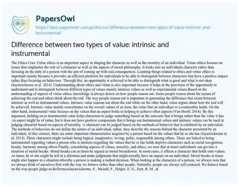 Difference Between Two Types Of Value Intrinsic And Instrumental