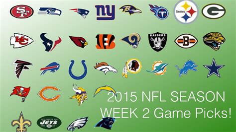 2015 Nfl Season Week 2 Game Picks Youtube