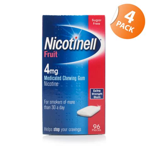 Nicotinell Fruit 4mg Gum 384 Pieces Chemist Direct