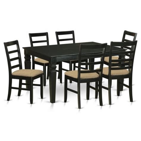 East West Furniture Weston Piece Wood Dining Set With Linen Seat In