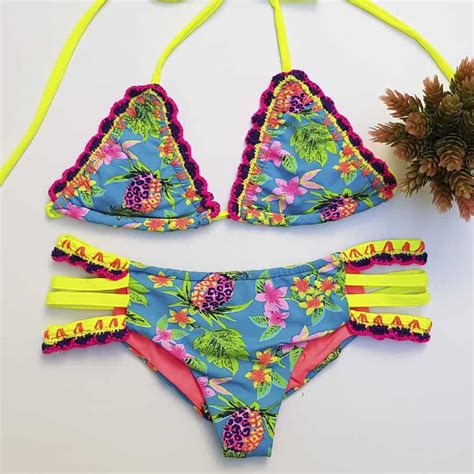 Traje De Ba O Tejido En Crochet Pi As Talla M Bikini Somos Coquetas