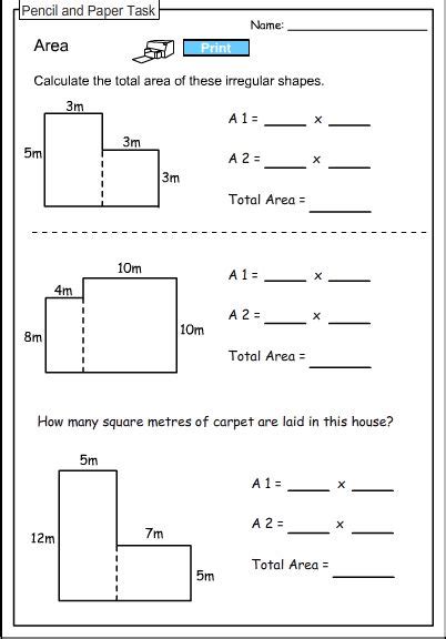 Free Finding The Area Worksheets