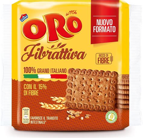 Oro Saiwa Fibrattiva Biscotti Integrali Con 15 Di Fibre 100 Grano