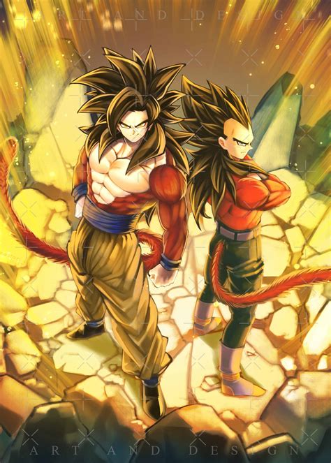 Goku And Vegeta Super Saiyan 4 Dragon Ball Poster