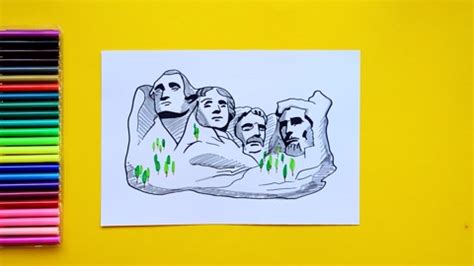 How To Draw Mount Rushmore Usa