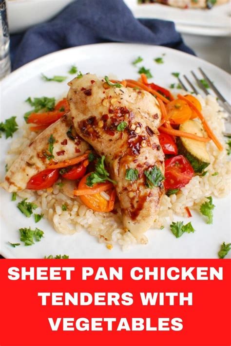 Sheet Pan Honey Balsamic Chicken Tenders And Vegetables A Cedar Spoon