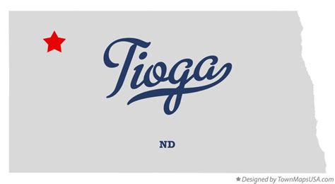 Map of Tioga, ND, North Dakota