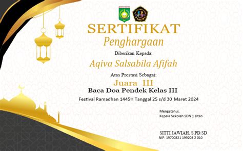 Format Sertifikat Festival Ramadhan 2024 Pdf