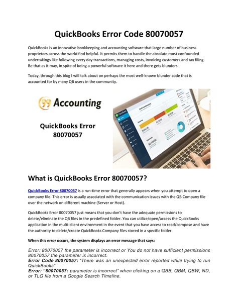 Ppt Quickbooks Error Code Powerpoint Presentation Free