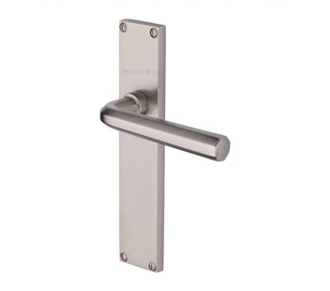 Heritage Brass Octave On Long Backplate Satin Nickel Door Handles From Handles 4 Homes Ltd Uk