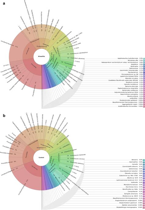 A And B Taxonomic Spectrum Visualized With Krona Chart Of Metagenome