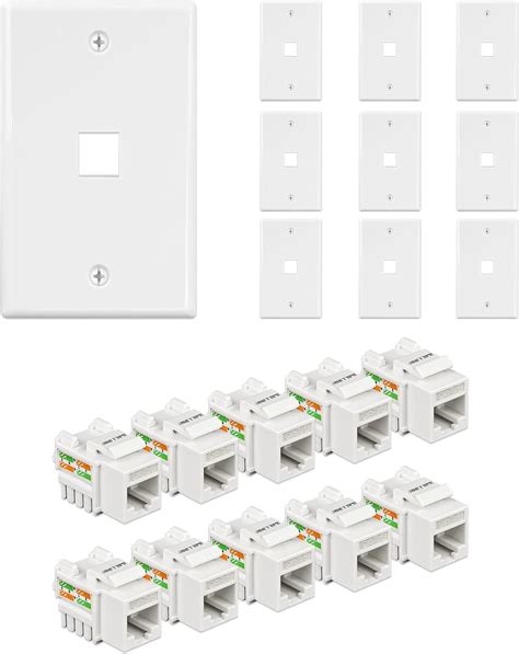 Amazon Iwillink 1 Port Keystone Jack Wall Plate 10 Pack With Cat6