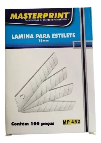 Kit Jogo Lamina Para Estilete Larga 18mm 100 Peças Parcelamento