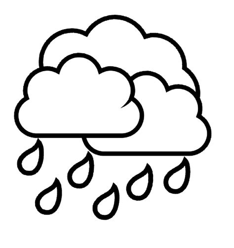 Chuva Para Colorir - Desenhos de chuva para colorir