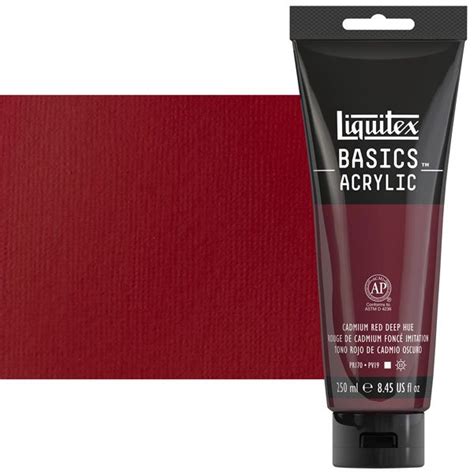 Liquitex Basics Acrylic Paint Cadmium Red Deep Hue 250ml Tube