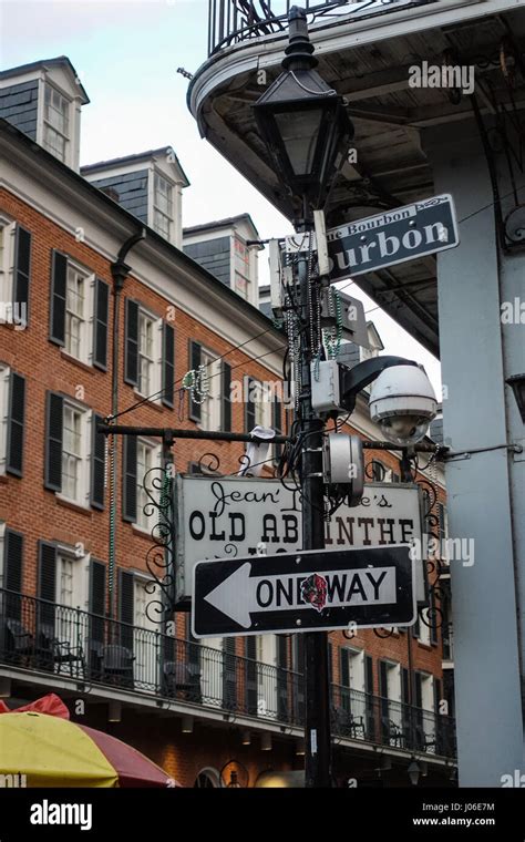 Bourbon Street Sign With Beads