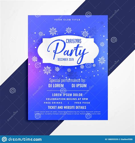 Christmas Party Poster Invitation Template Design Stock Vector Illustration Of Happy December