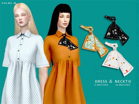 The Sims Resource ChloeM Dress And Necktie