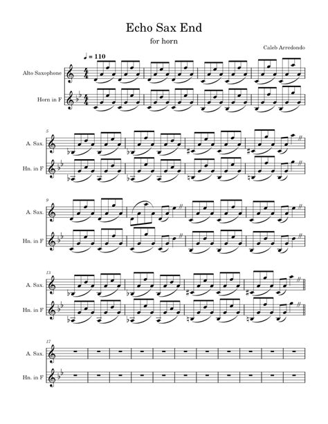 Echo Sax End Caleb Arredondo Echo Sax End Transcribed Sheet Music For Saxophone Alto French