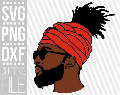 Black Man With Dreadlocks Svg Beard Svg Afro Man Man Svg Headband