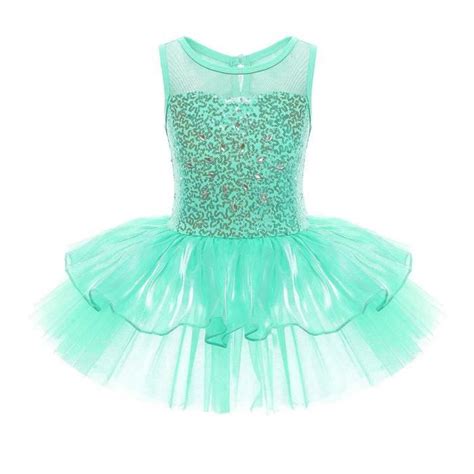 Inlzdz Enfant Fille Tutu Ballet Danse Classique Paillette Robe Danse