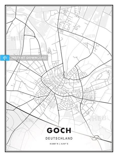 Goch, Germany, Modern Print Template in Various Formats - HEBSTREITS ...